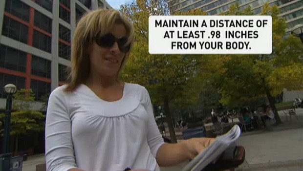 Keep Cell phone .98 inches away.